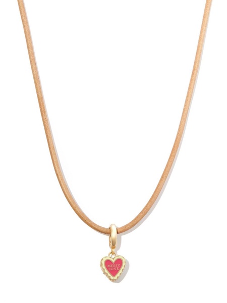 14K yellow gold Messy Heart pendant necklace