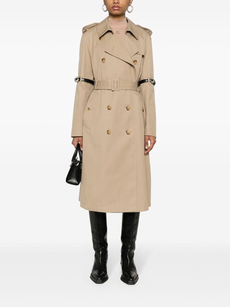 belt-detail trench coat