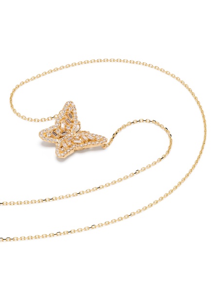 18K Yellow Gold Bold Butterfly Diamond Necklace