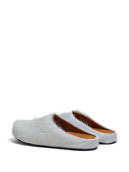 Grey Fussbett Sabot Calf Hair Mules