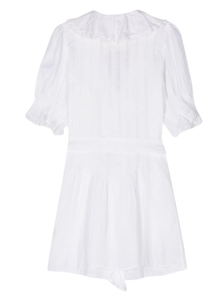 White Piper Ruffled Mini Dress