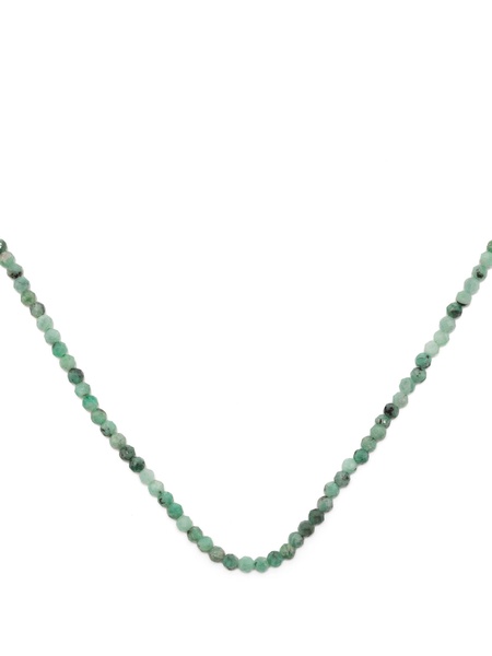 14K Yellow Gold Emerald Beaded Necklace