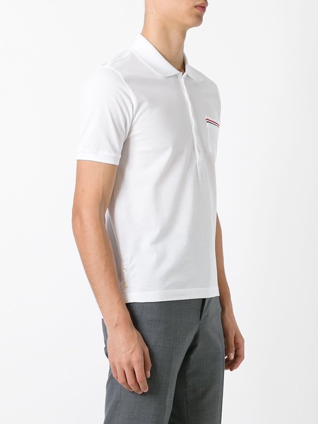 White RWB-Stripe Cotton Polo Shirt