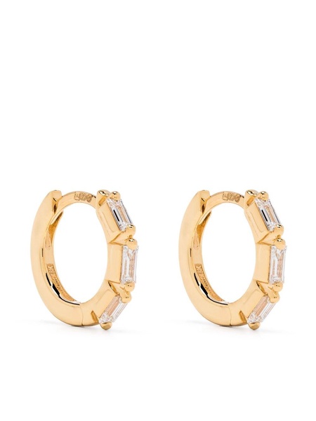 18K Yellow Gold Bold Triple Diamond Earrings