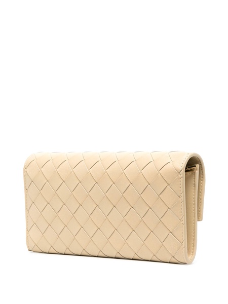 neutral Intrecciatio nappa leather clutch bag