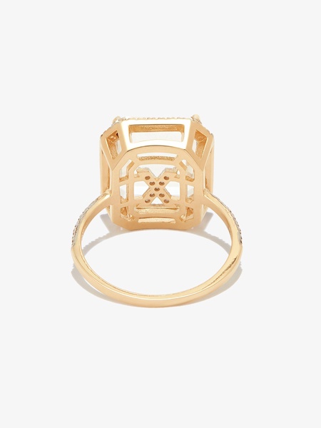 14K Yellow Gold X Initial Diamond Ring