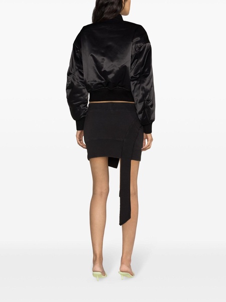 Black Satin Bomber Jacket