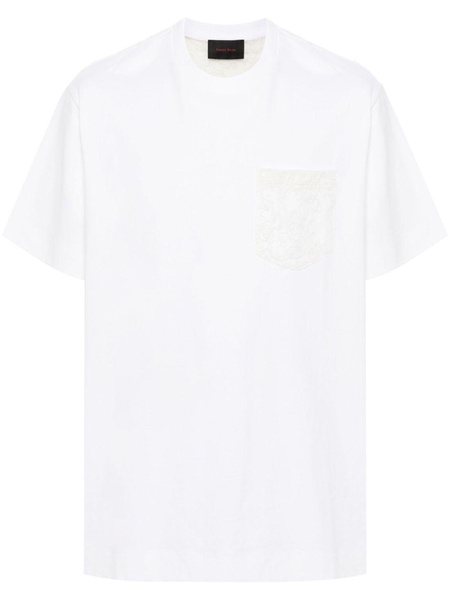 sheer lace-panel T-shirt