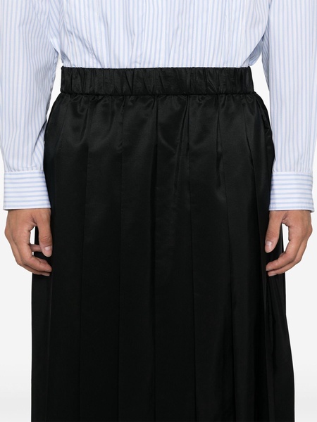 Pleated Elasticated-Waist Kilt Skirt