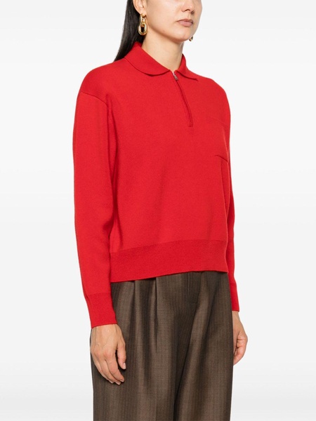 Red Halvar Polo Sweater