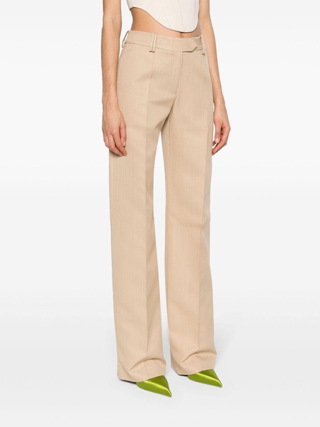 Neutral Straight-Leg Tailored Trousers