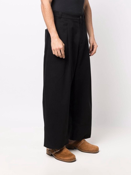 black wide-leg trousers