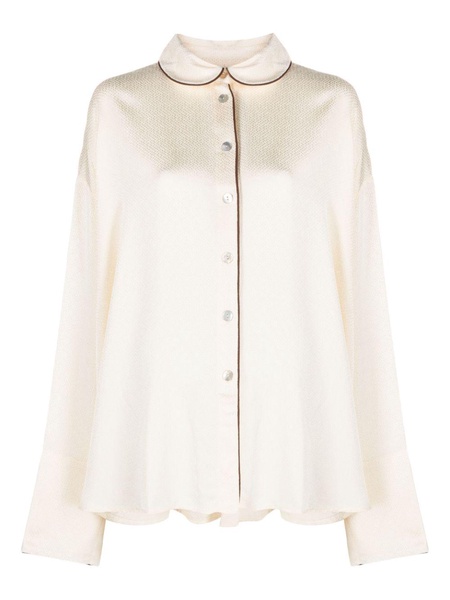 Neutral Pastelle Jacquard Satin Shirt