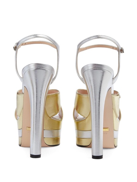 Gold-tone Platform 135 Leather Sandals