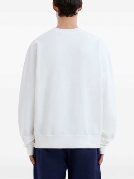 White Logo-Print Cotton Sweatshirt