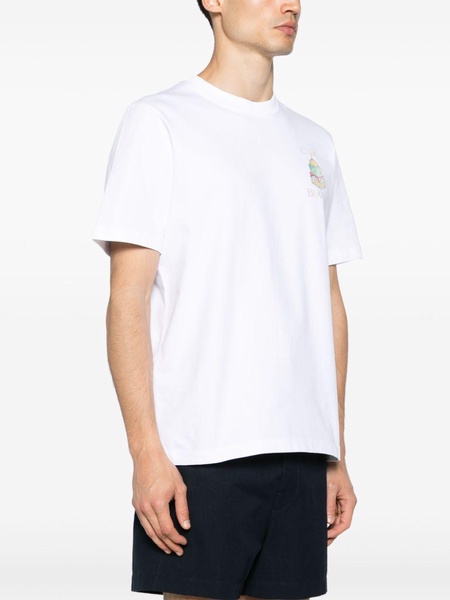 White Logo Print Organic Cotton T-shirt