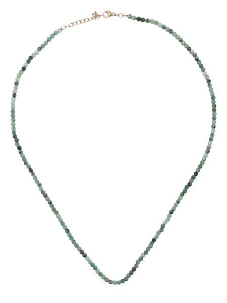 14K Yellow Gold Emerald Beaded Necklace