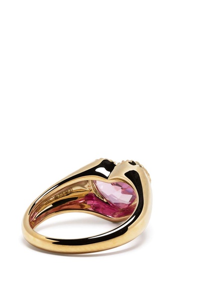 9K Yellow Gold Mini Coeur Crystal Ring