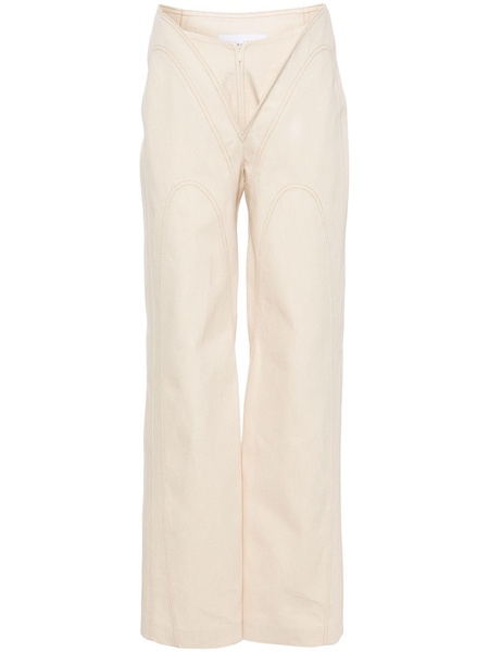 Neutral Mid-Rise Straight Jeans