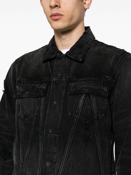 faded panelled denim jacket