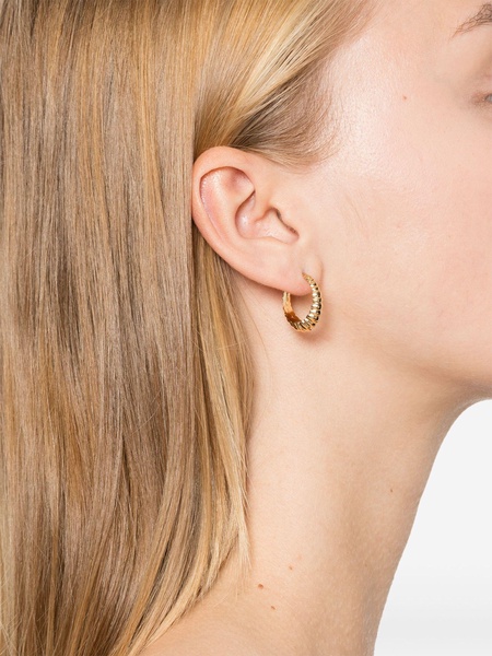 18K Yellow Gold Fluted Crescent Earring