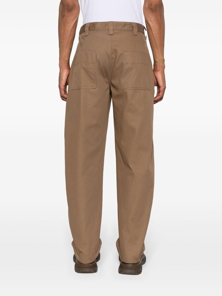 Brown Mid-Rise Tapered Trousers