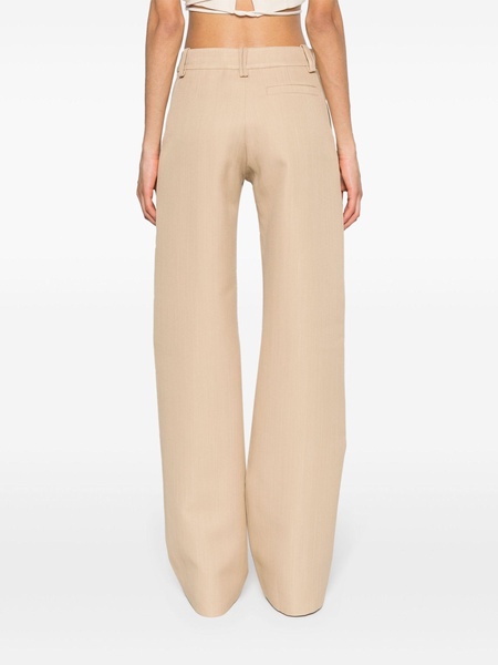 Neutral Straight-Leg Tailored Trousers