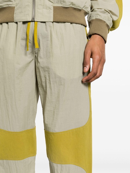 Green Panelled Ripstop Trousers