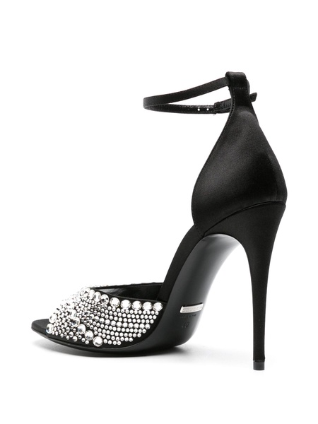 Black 100 Crystal-Embellished Sandals