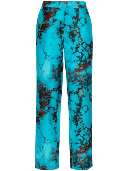 Blue Cruise marble-print trousers