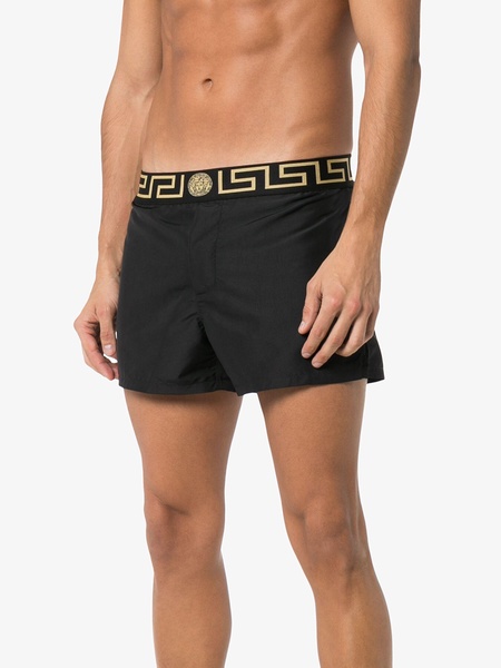 medusa logo Greca border swim shorts