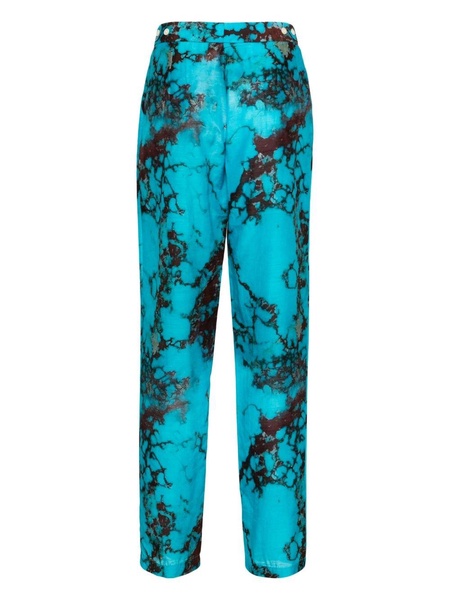 Blue Cruise marble-print trousers