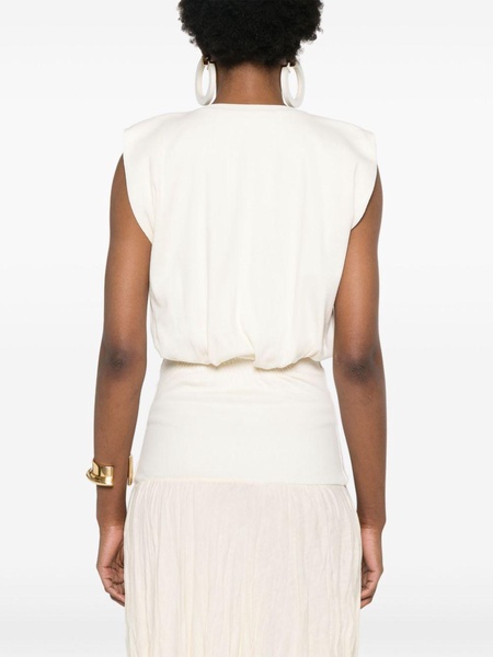 White Muraya Cropped Tank Top