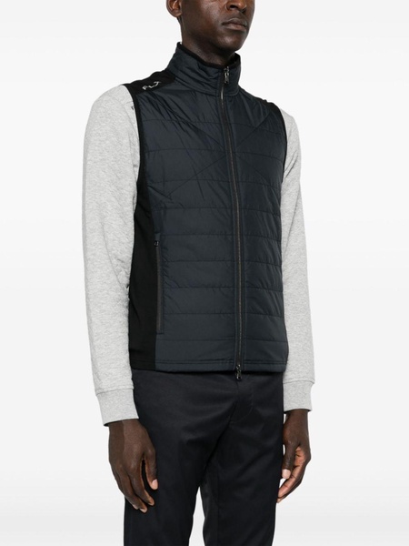 quilted logo-print gilet