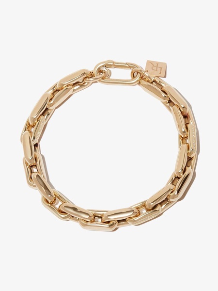 14K yellow gold small square link diamond bracelet