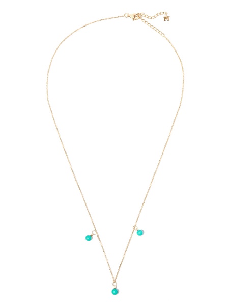 14K yellow gold turquoise and diamond necklace