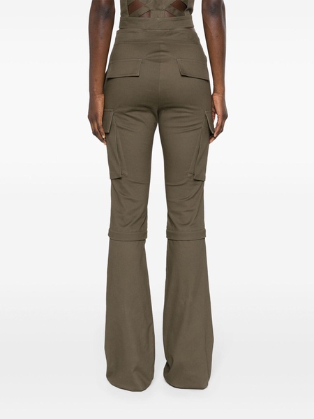 brown Cut-Out zip-off Flared Trousers