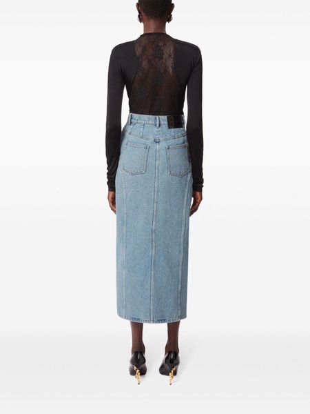 denim midi skirt