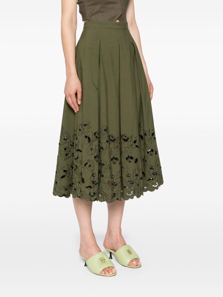 floral-detail pleated skirt 