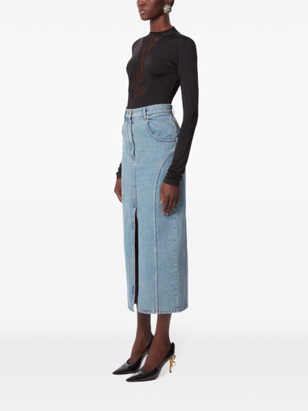 denim midi skirt