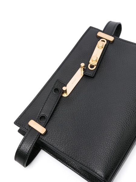 Black Carriage Leather Cross Body Bag