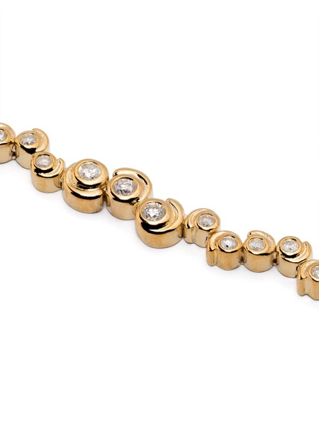 9K Yellow Gold Rivière Escargot Diamond Necklace