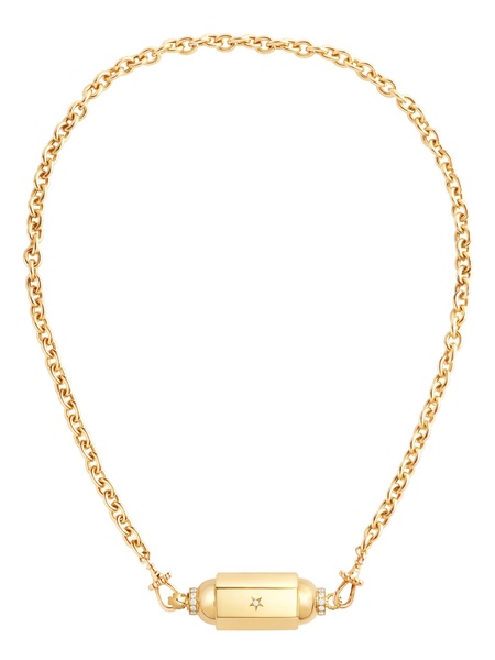 18K Yellow Gold Locket Diamond Necklace