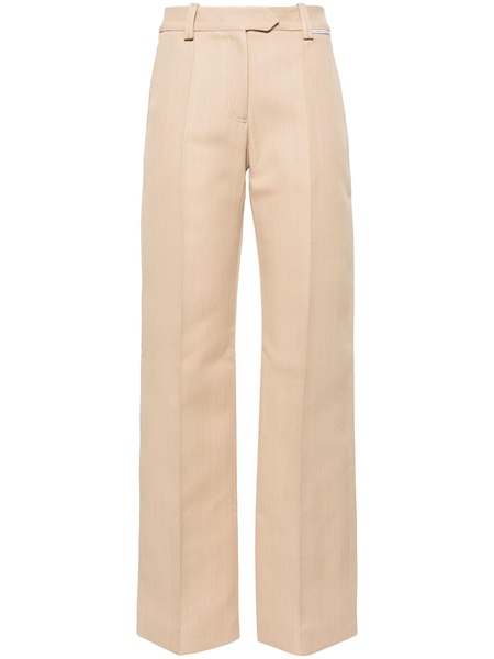 Neutral Straight-Leg Tailored Trousers