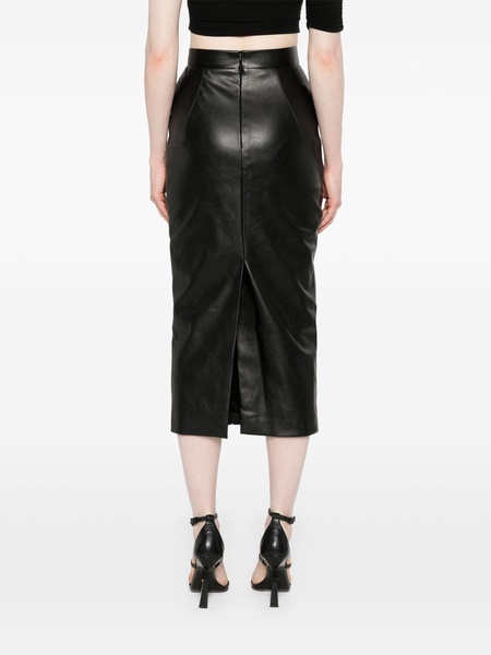 faux leather midi skirt 