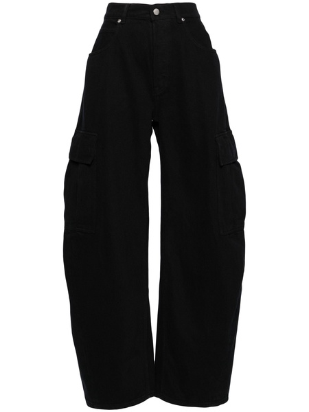 Black Low-Rise Wide-Leg Jeans