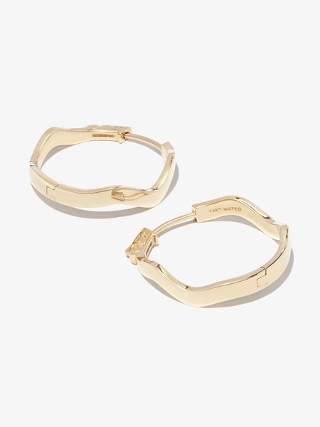 14K yellow gold Curve hoop earrings