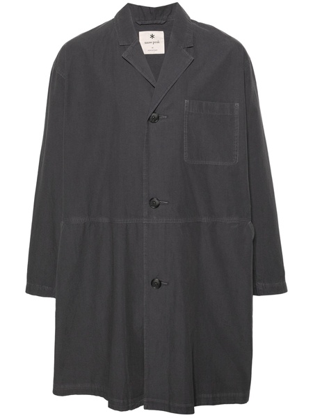 Grey Single-Breasted Cotton Coat