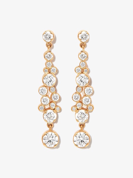 18K Yellow Gold Splash Diamond Drop Earrings