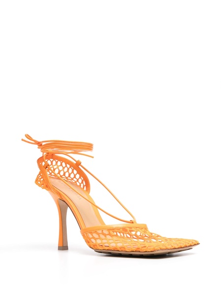 Orange Stretch 90 Mesh Pumps